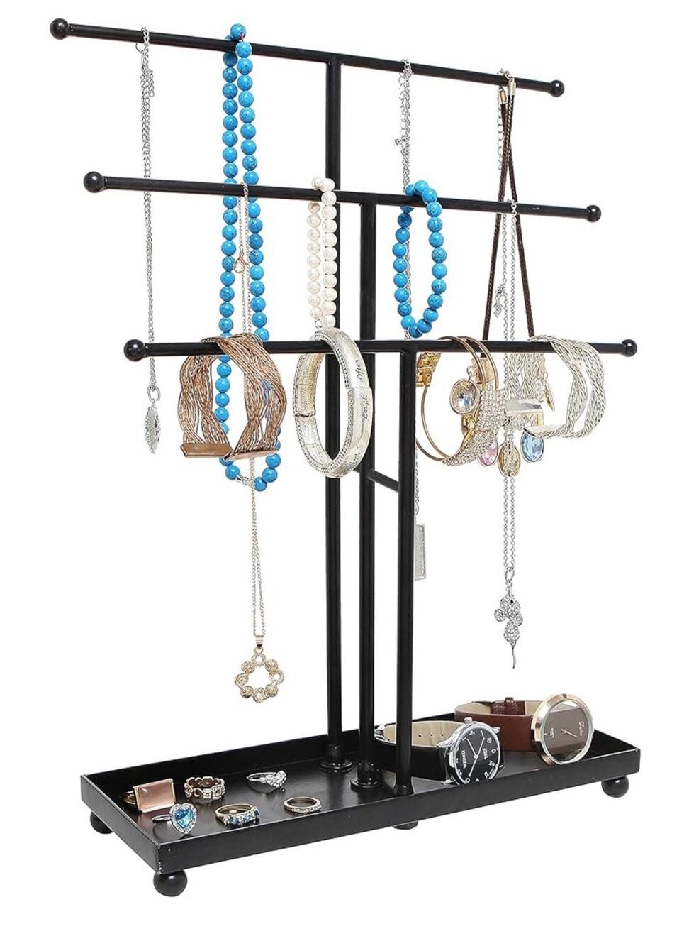 Black Metal 3 Tier Jewelry Organizer